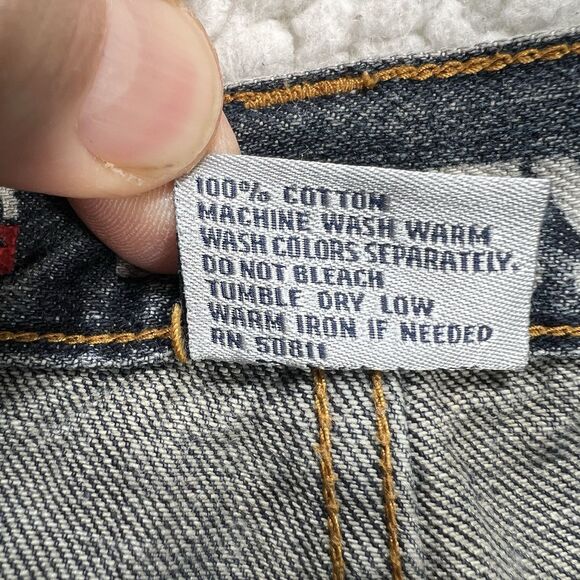 Anchor Blue Baggy Denim Shorts Men’s Size 30 Blue Y2K Hip Hop Streetwear - Picture 8 of 12